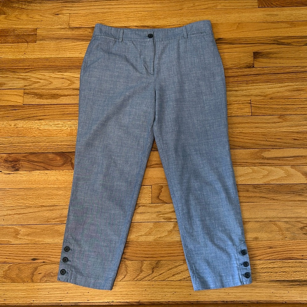 Talbots Chambray Cropped Ankle Pants Sz 8 and Bonus Top Sz MP